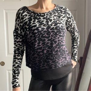 Miss Me Leopard Print Sweater Size S